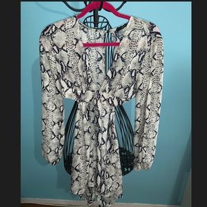Snakeskin cut out romper
